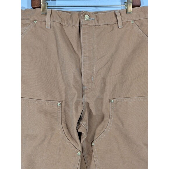Carhartt Pants Men 38 Brown Loose Original Fit Barn Workwear B01-BRN Double Knee - Picture 3 of 11